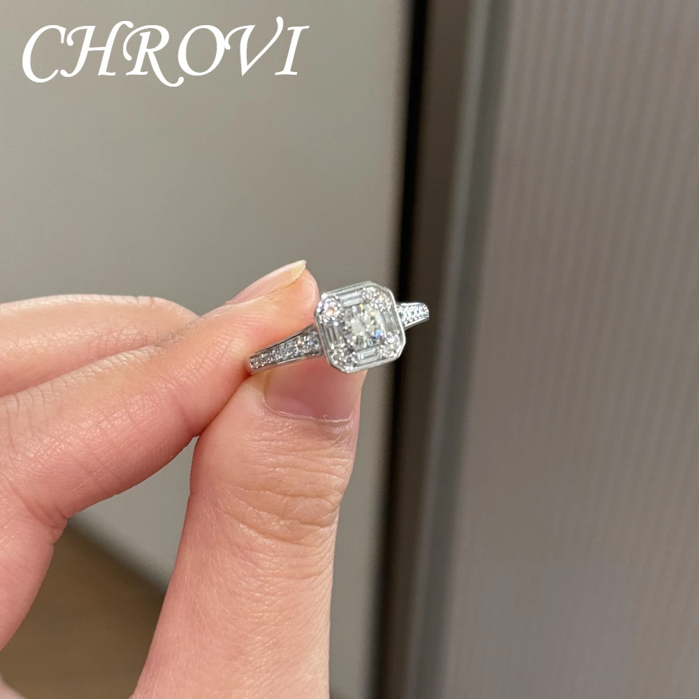 Retro 925 silver new small square diamond-set eight-pointed arrow zirconia open ring for women - wedding band