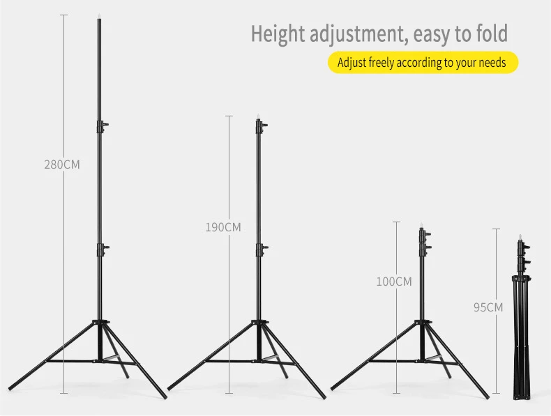 Photography LED Light Professional Video Studio Light APP Control 2.8M Stand 90cm Deep Softbox Soft Box Lighting Kit