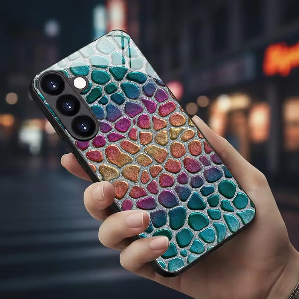 Colored stones simplicity fashion Phone Case for Samsung Galaxy S26 S25 S24 S23 S22 S21 S20 Note10 shell shockproof Cover