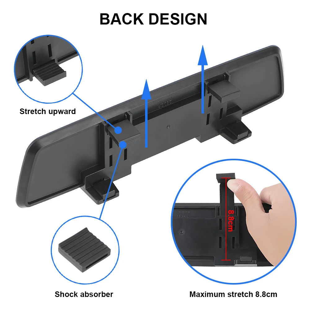 3000R Micro Curvature Lens Anti-glare Wide-angle Blue Frameless Mirror 2.5D Full Creen HD Glass Car Interior Rear View Mirror