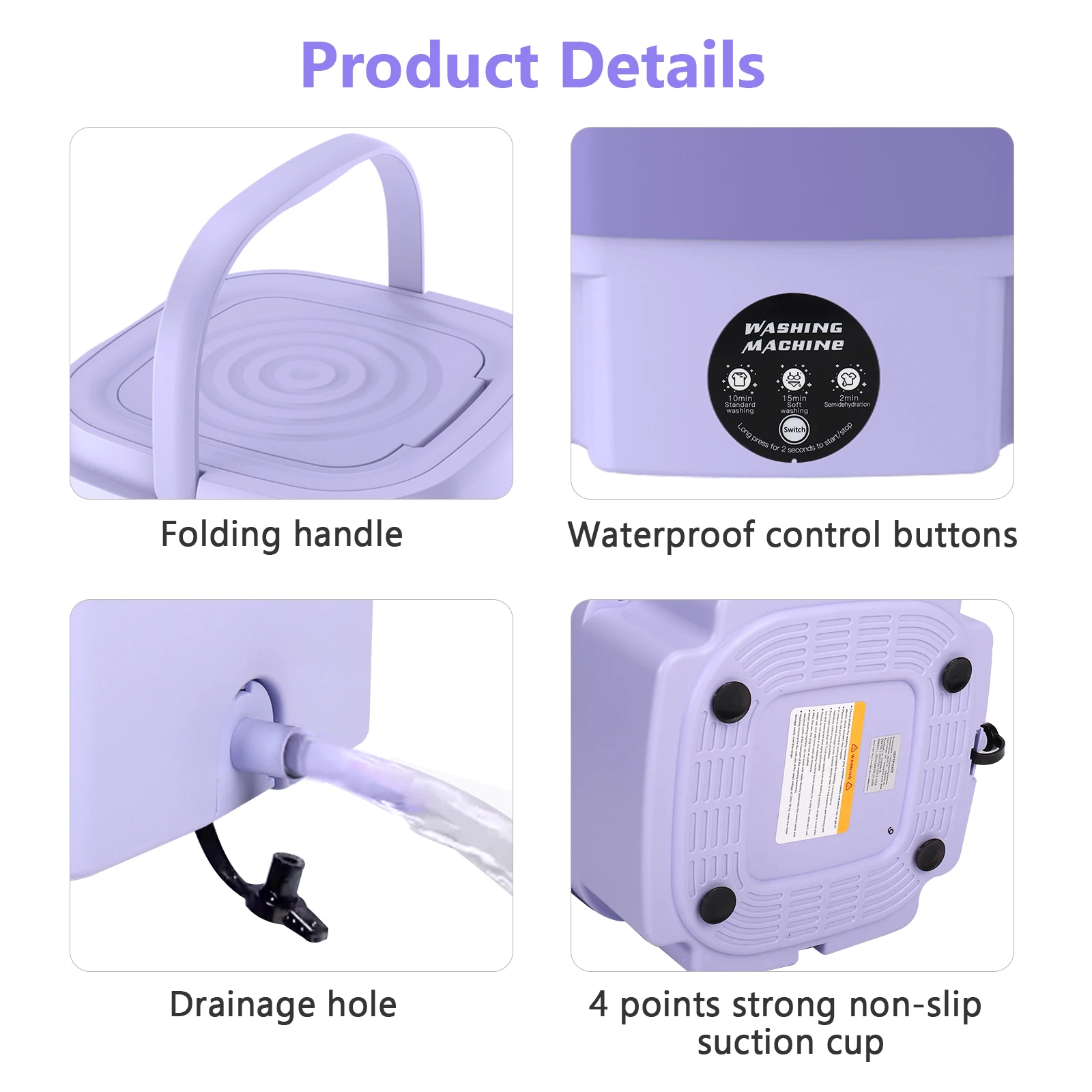 8L Big Capacity Foldable Washing Machine Portable Mini Socks Underwear Panties Washing Machine 3 Models With Spinning Dry