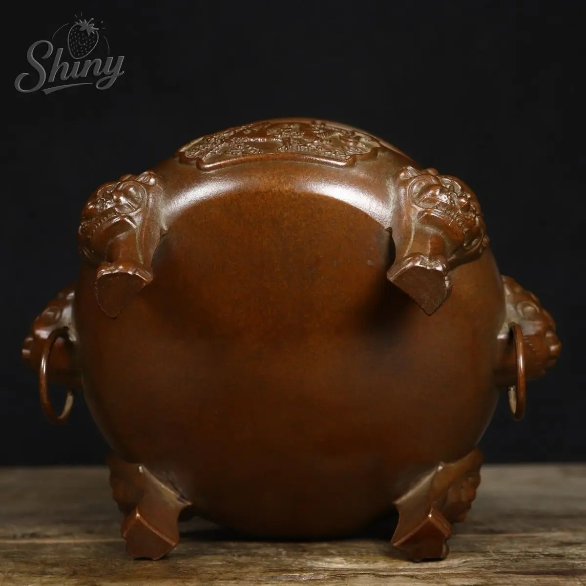 Solid Copper Dragon-Phoenix Tripod Incense Burner Buddhist Temple Worship Item Attracts Wealth and Blessings Decorative Ornament