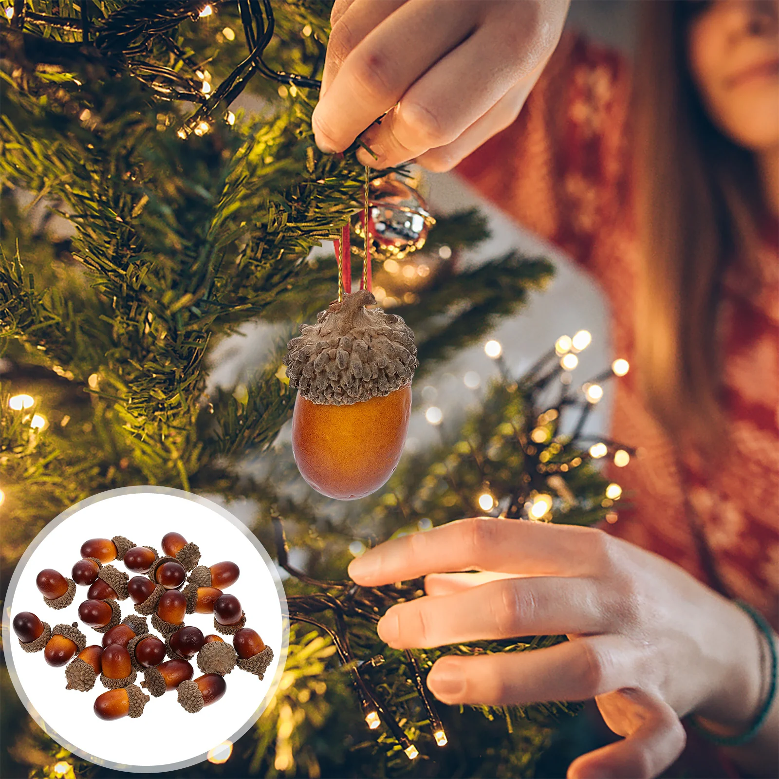 

25Pcs Artificial Acorn Decor Lifelike Rustic DIY Christmas Party Decorations Farmhouse Table Ornaments Artificial Acorn