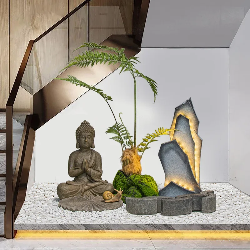Chinese creative light luxury indoor landscape art landscaping entrance window shop villa platform display ornament
