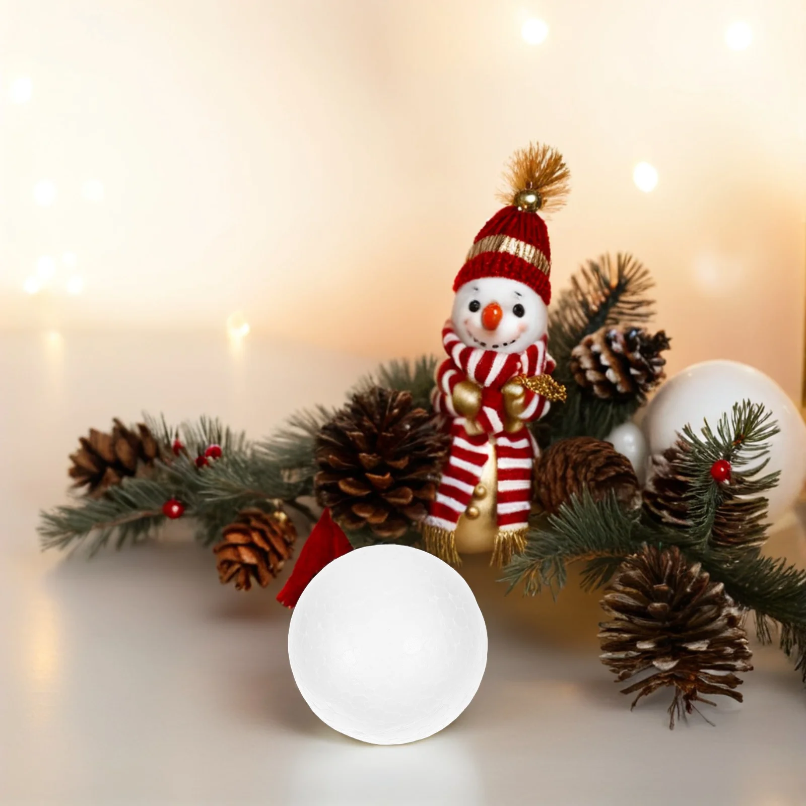 

100pcs Polystyrene Balls Craft Foam Solid Round Spheres White 6cm DIY Decorations Christmas Wedding Party Ornaments
