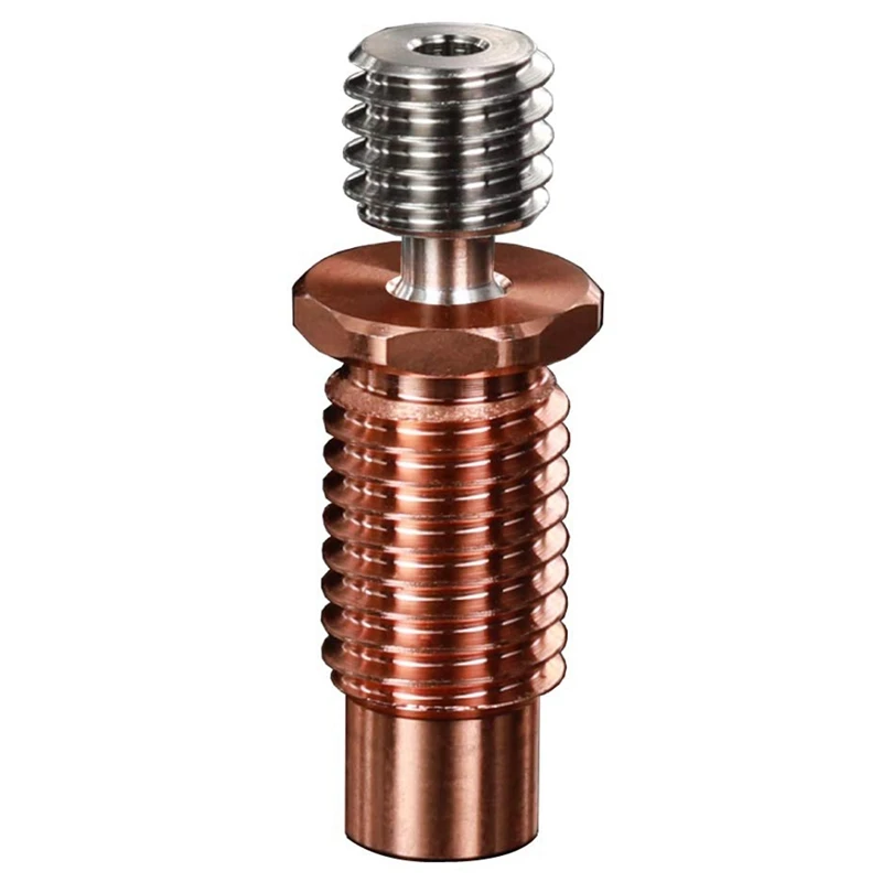 All-Metal Bi-Metal V6-TCrazy Heatbreak Titanium & Copper 3D Printer Nozzle Bimetal Throat for 1.75mm V6 Hotend Heater