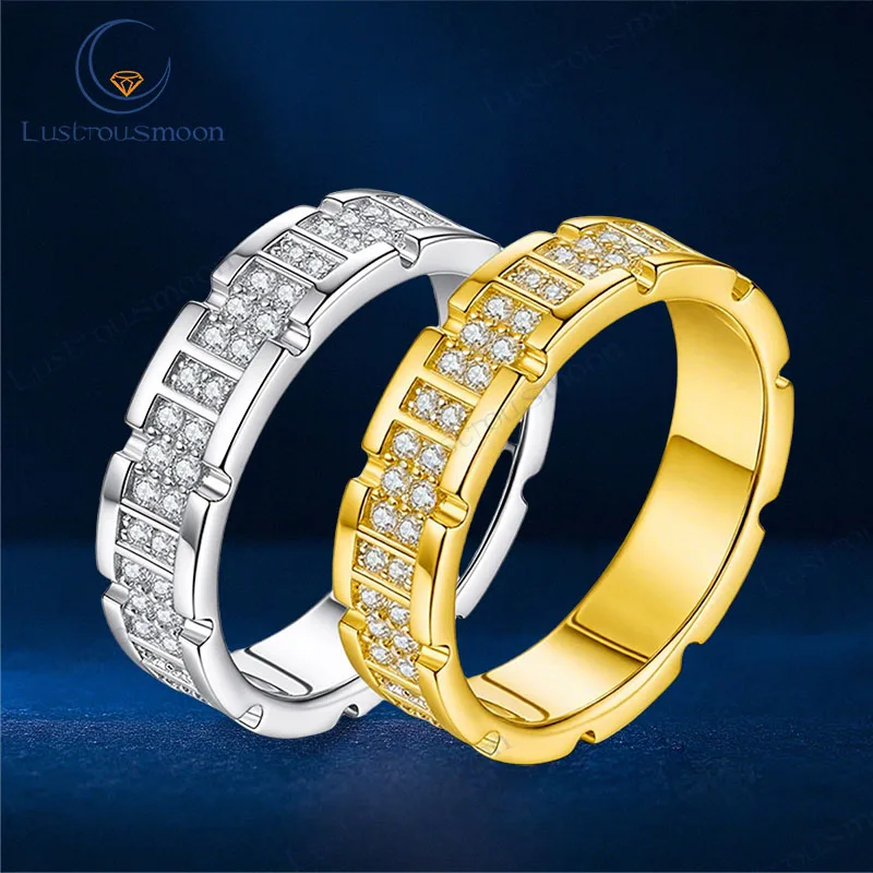

S925 Silver Moissanite Classic Star Orbit Ring Iced Out Gemstone Personality Wild Men&Women Rings Party Birthday Jewelry Gift