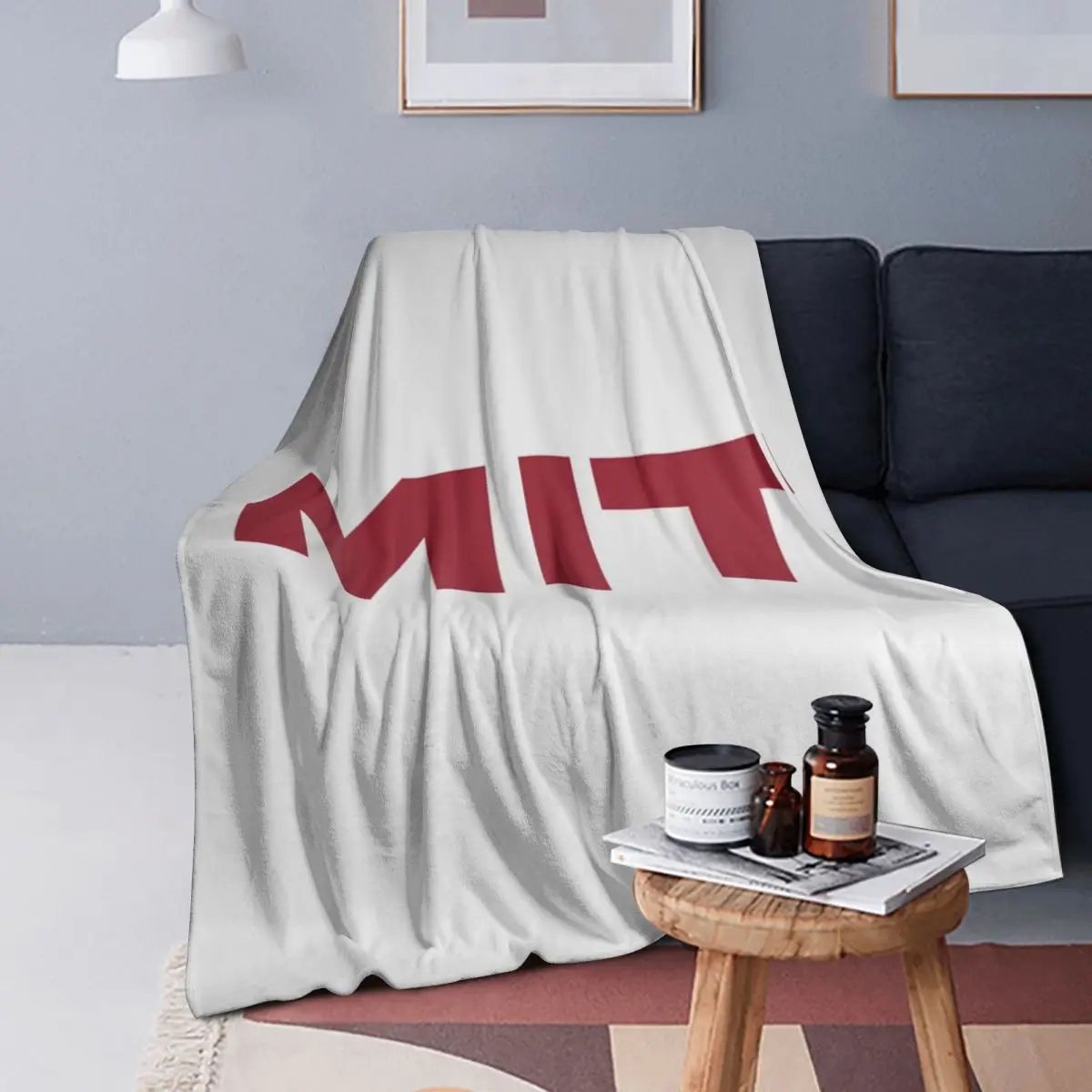 MIT - Massachusetts Institute Of Technology Blankets Flannel Throw Blanket Cover for Bed Living room Picnic Travel Home Couch