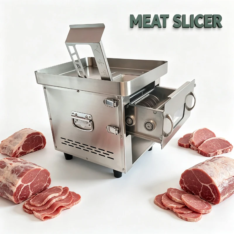 Automatic Fresh Meat Slicer Multifunctional Slicing Shredding Diced Commercial Meat Processing Equipment