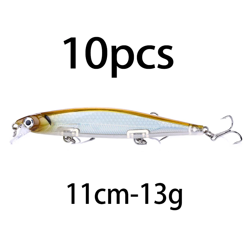 1 Stück Minnow Trolling Angelköder Laser-Hartköder 3D-Augen 11cm 13g Wobbler für Barsch, Hecht, Wolfsbarsch, Sinkender Jerkbait