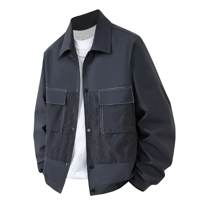 

Business Men's Casual Jacket High Quality and High Appearance Level Men's New Spring Fashion Brand Color Lapel Stand Collar Coat