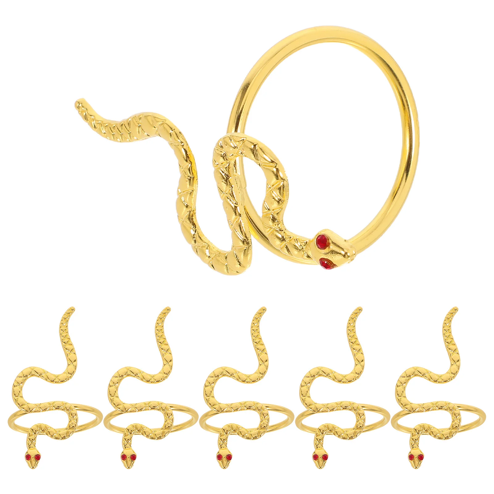 

6Pcs 2025 Snake Year Napkin Holders Chinese Zodiac Metal Design Festive Table Decor for Party Wedding Restaurant Home Hotel Use