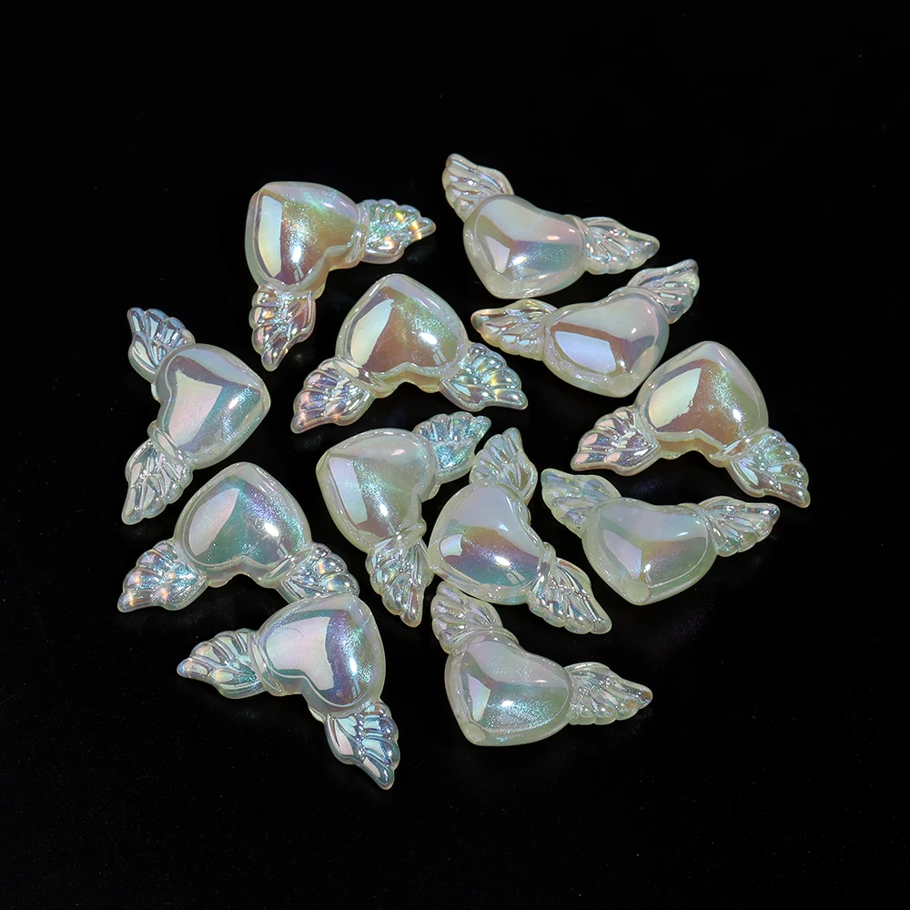 10pcs Acrylic Love Heart Beads for DIY Crafts