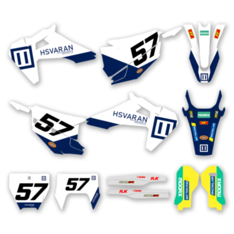 

DSMTECH DSMTECH Motorcross Graphics Background Decal Sticker Kits for Husqvarna TE FE 2020- 2023 TC FC 2019-2022 005