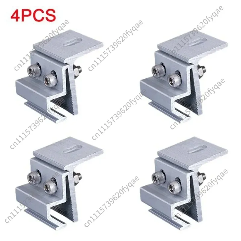 4pcs Solar Panel Bracket Roof Mounting Fixing Clamp Aluminum Alloy Photovoltaic Panel Fixing Clips Solar System Accessories