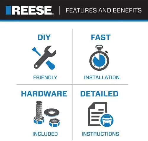 Class 3 Multi-Fit Trailer Hitch, 2 Inch Square Receiver for Compatible Vehicles (Check Fitment)