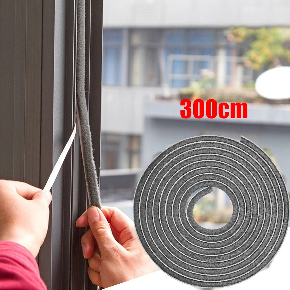 3Meters Brush Strip Self Adhesive Door Window Sealing Strip Home Door Window Sound Insulation Seal Film Door Swal Weather Strip