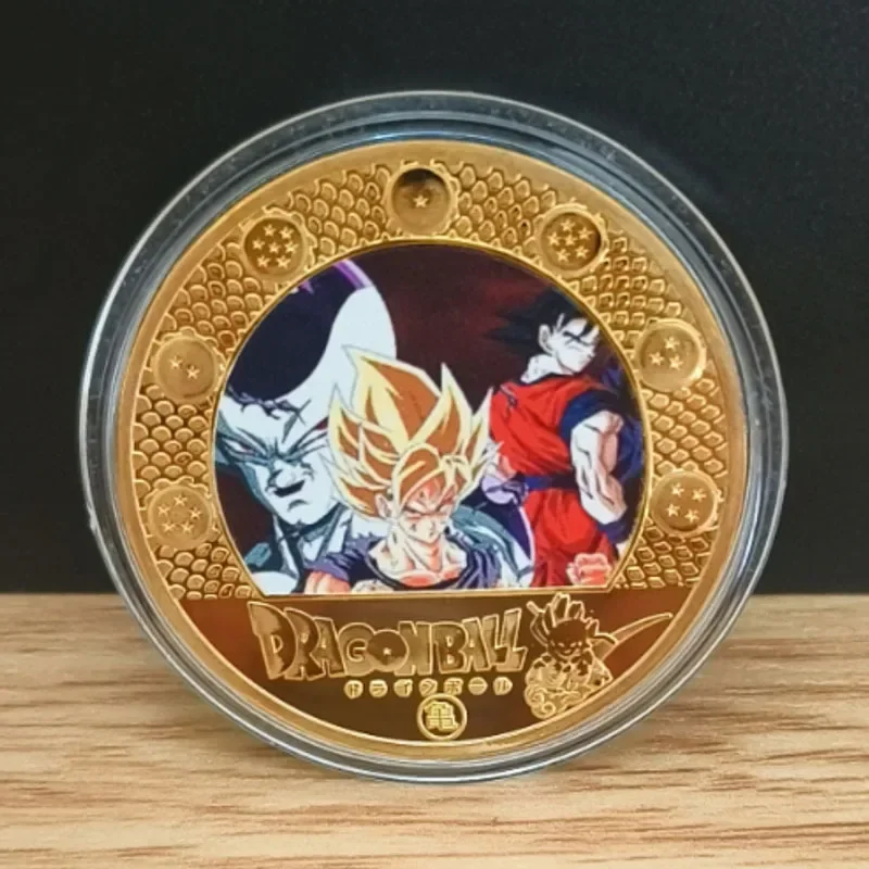 Dragon Ball Anime Collection Coin Super Saiyan Gold Metal Coin Commemorative Coin  Children's Toy Gift