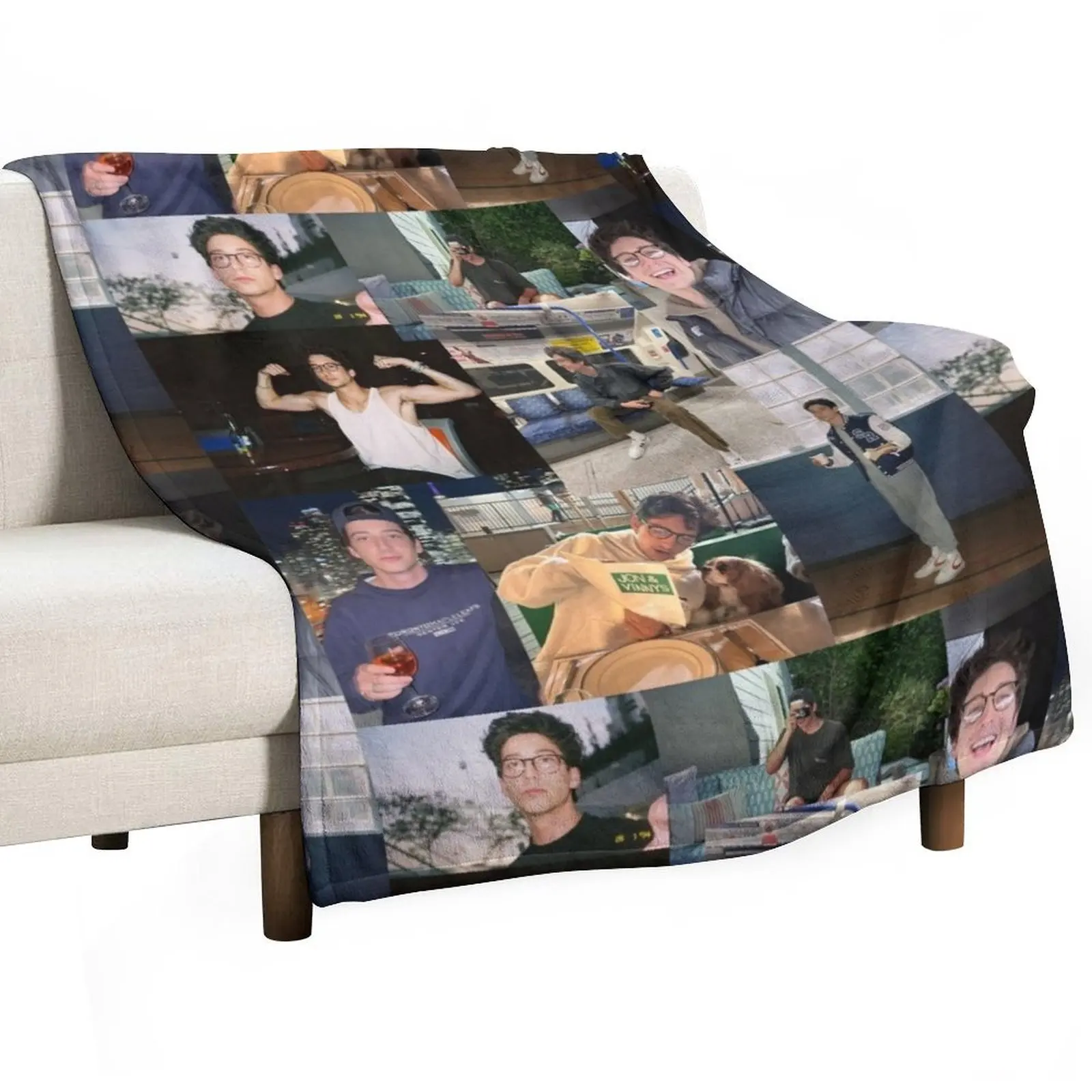 

Milo Manheim Collage Throw Blanket Soft Plush Plaid Warm cosplay anime Blankets