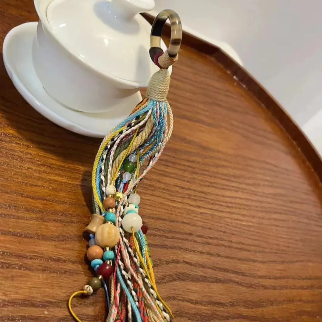 Chinese Style Lucky Blessing Colorful Tassel Charms Diy Wenwan Buddha Bead Jewelry Accessories For Phone Chain Bracelet Pendant