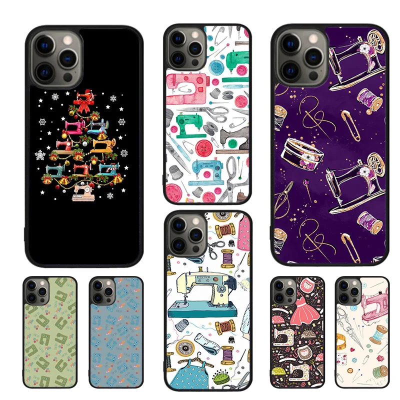 Vintage Sewing Machines Phone Case For iPhone 16 15 14 11 12 13 mini Pro  XR XS MAX Plus coque Cover Shell