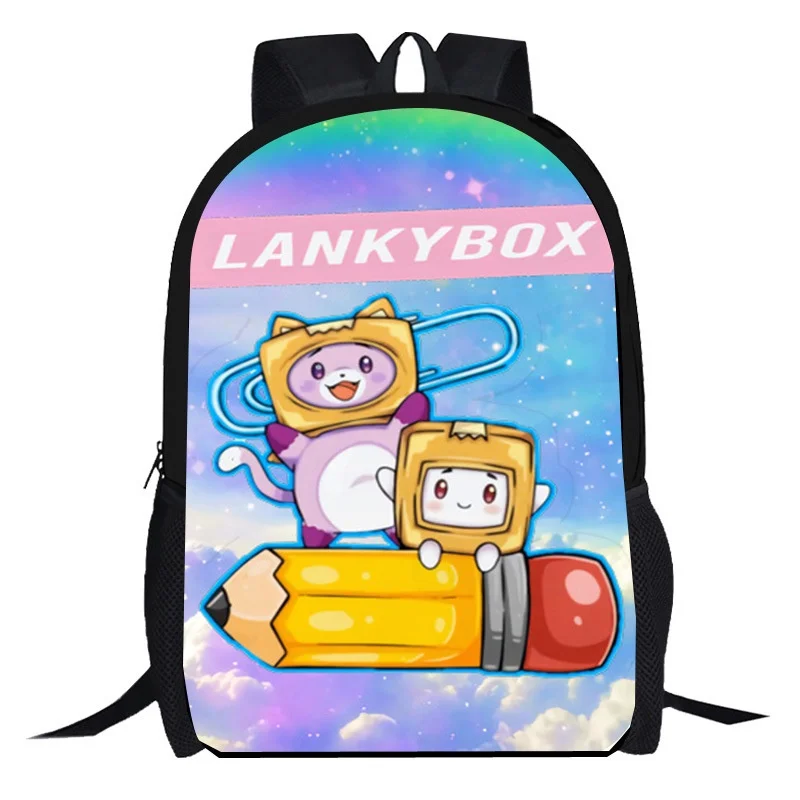 LankyBox Anime Cartoon Cartoon Surrounding Children\'s School Bag Primary and Middle School Students Backpack Large Capacity