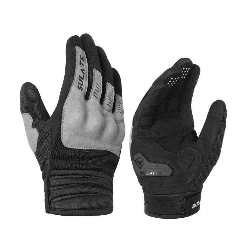 Guanti da moto primavera ed estate Full Finger traspirante PVC boxe guanti conduttivi Touch Screen attrezzatura moto