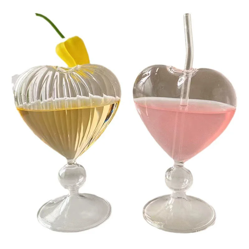 

Heart Love Shaped Glass Mug Couple Cups Glass Cup Tea Beer Mugs Milk Coffee Cup Gift Drinkware Verres Bar Tool