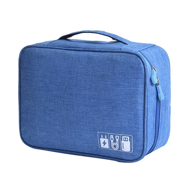 NONE Multifunktion ale wasserdichte digitale elektronische Organizer USB-Datenleitung Ladegerät Stecker Kopfhörer Reise Aufbewahrung tasche 7