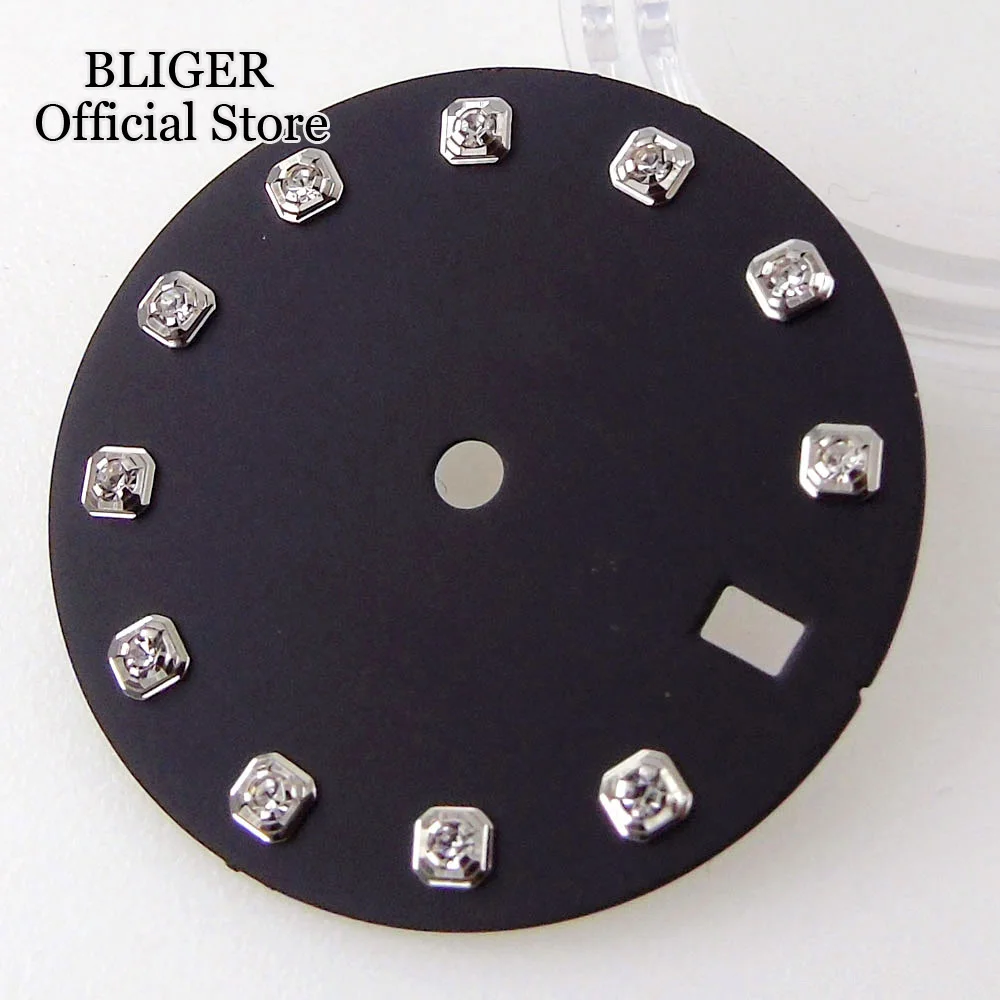 BLIGER Blue/White/Black/Green 29mm Watch Dial Diamond Index Fit NH35A NH36A 7S26 Automatic Movement Mens Watch Parts