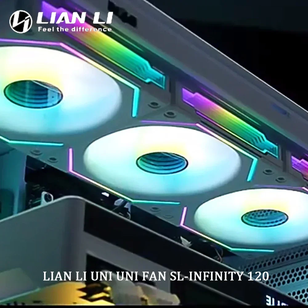 LIAN LI Gen.3Th UNI 팬 SL-INF120 인피니티 미러 LED ARGB 리버스 블레이드 컴퓨터 냉각 팬, 12cm