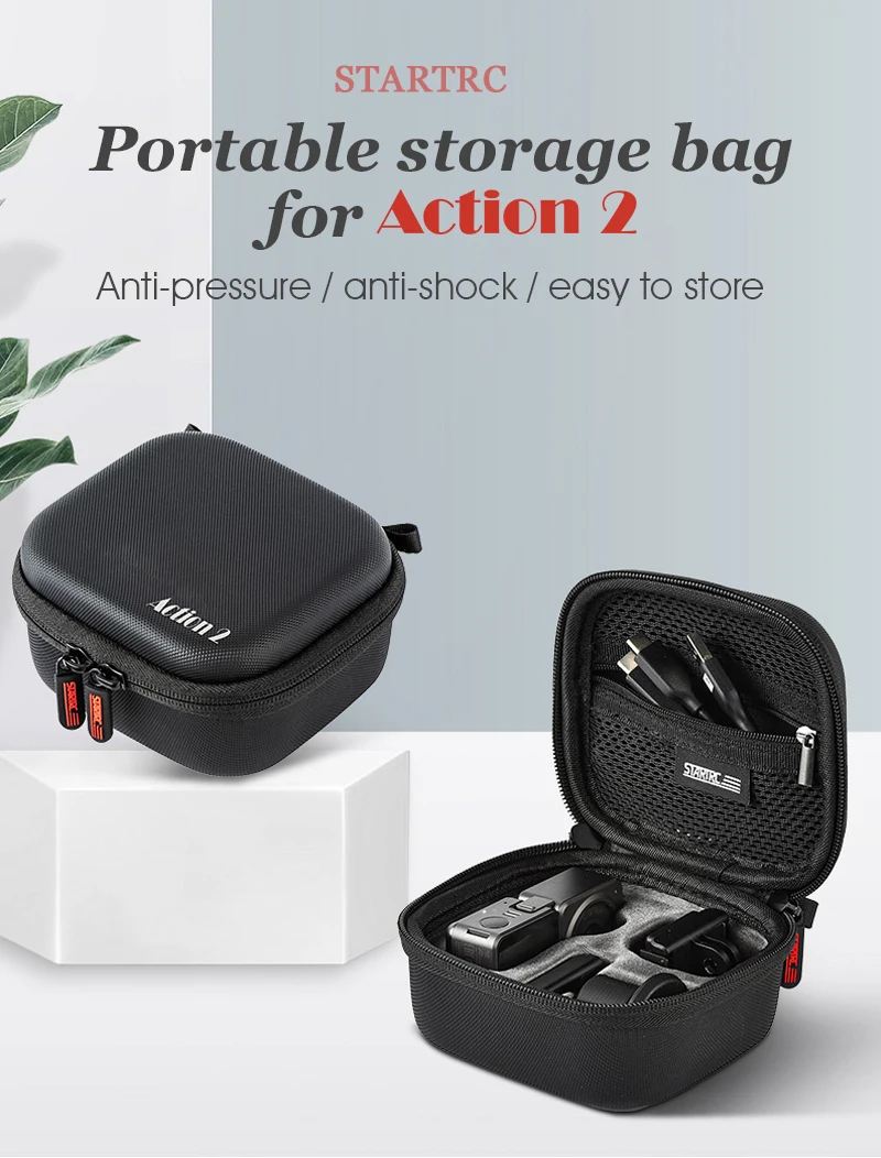 

Action 2 Storage Carrying Case Nylon Bag W Anti Lost Wrist Strap for DJI Action 2 Sports Camera Accessories