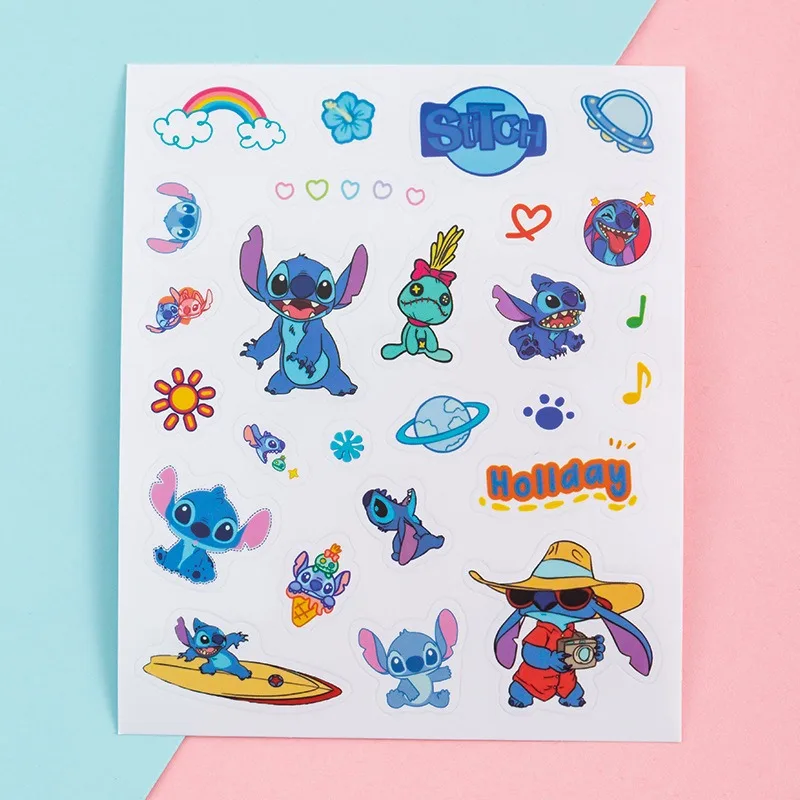 

Disney Stickers Stitch Cartoon Cute Figure Waterproof Creative Cup Stickers Decorative Desktop Wall Decoration Car Window Child