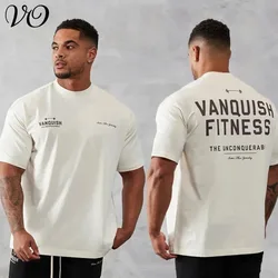 T-shirt oversize da uomo T-shirt sportiva in cotone moda girocollo manica corta da corsa T-shirt da allenamento estiva palestra fitness top sportivi