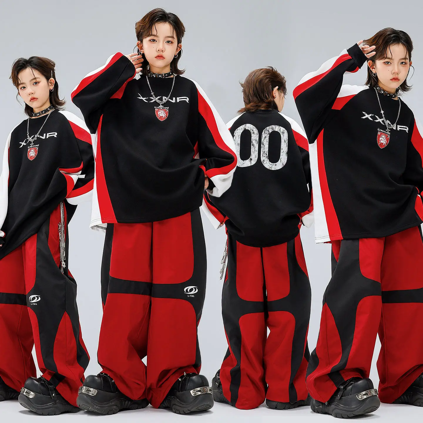 

Children Boys Gilrs Streetwear Hip Hop Jazz Sport Long Sleeve T-shirt Pants Sets Kids T Shirts Sweatpants Tracksuits Clothes