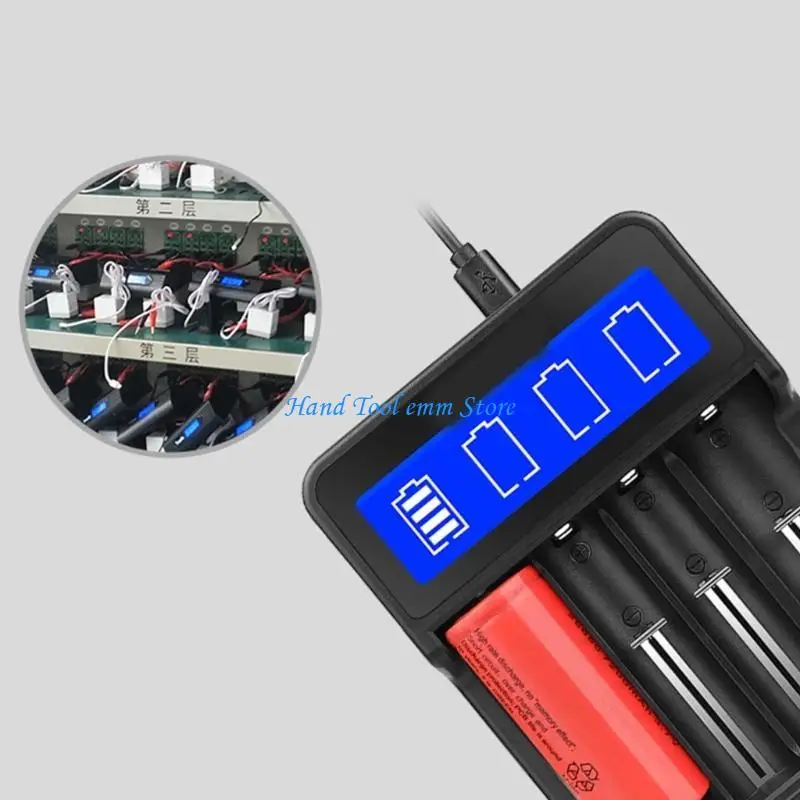 H37F 4 Bay LCD Rechargeable Battery for 18650 AA AAA NiMH NiCD Batteries