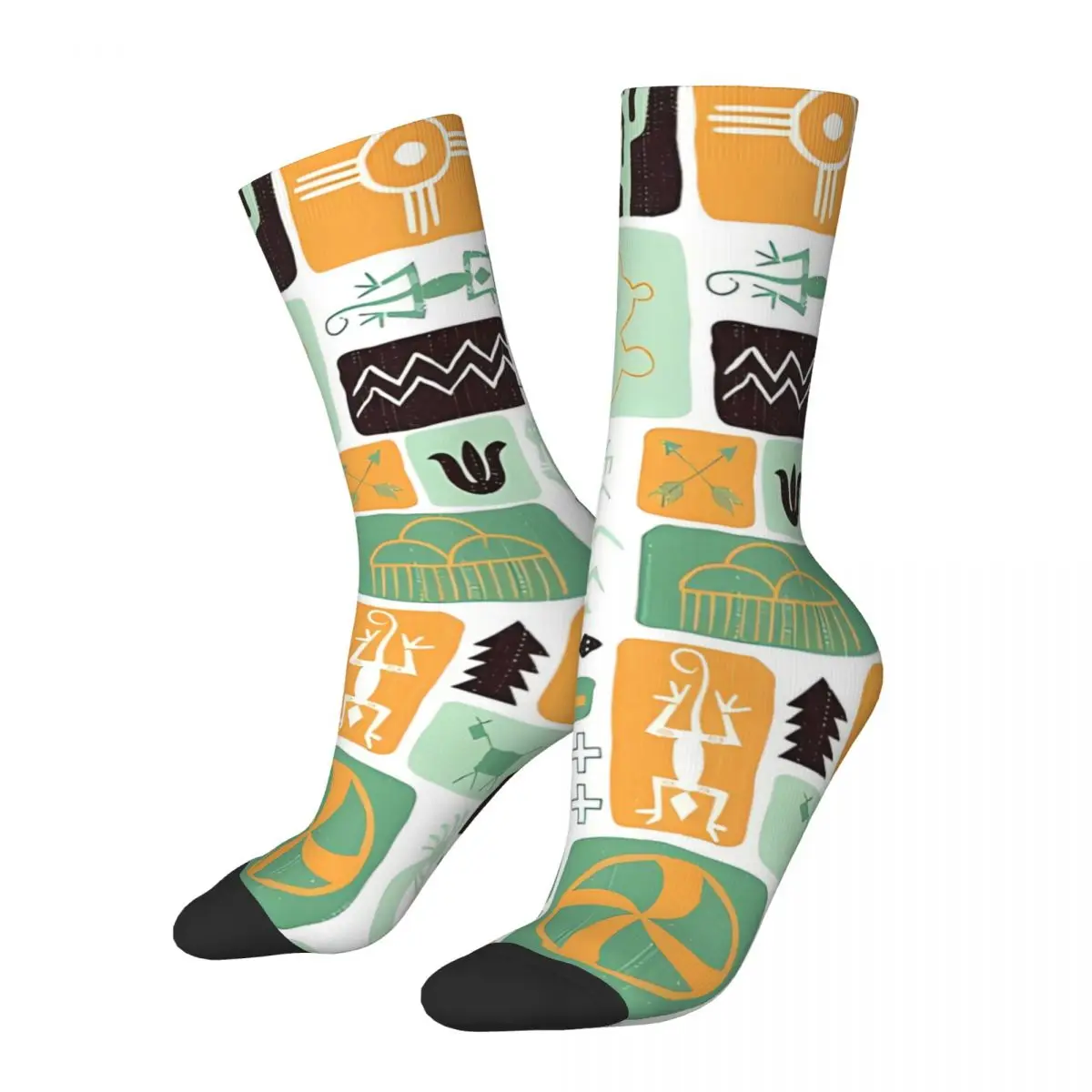 

Southwest Dreams Yellow Ocher Kokopelli Hopi Socks Hiking 3D Print Boy Girls Mid-calf Sock