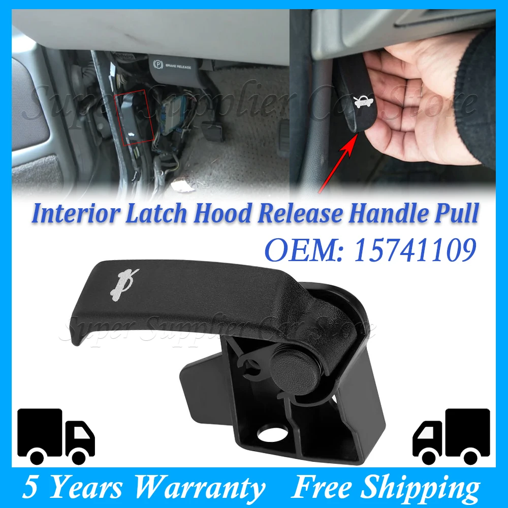 

1 шт. автомобильная защелка капота, ручка для Chevrolet Silverado Tahoe GMC Sierra Yukon Cadillac C3500 C1500 K2500 K1500 15741109