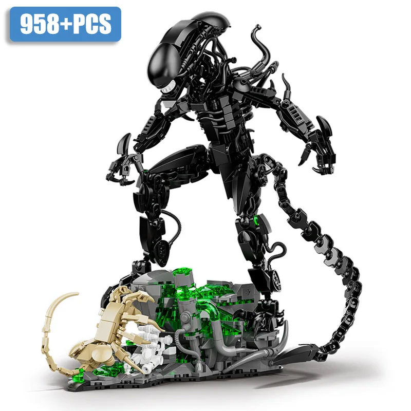 958 Pcs MOC Alien Monster Building Blocks Bricks Set DIY Alien Figures Assembly Model Kit Toys For Children Adult Boys Gifts