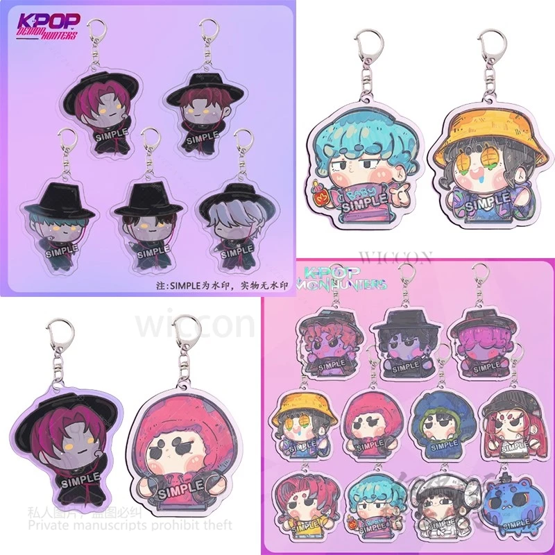 أنيمي شيطان الصيادين K-Pop ميرا المفاتيح سر الطفل الرومانسية جينو زوي آبي قلادة مجموعة مفتاح سلسلة النساء حفلة الهالوين
