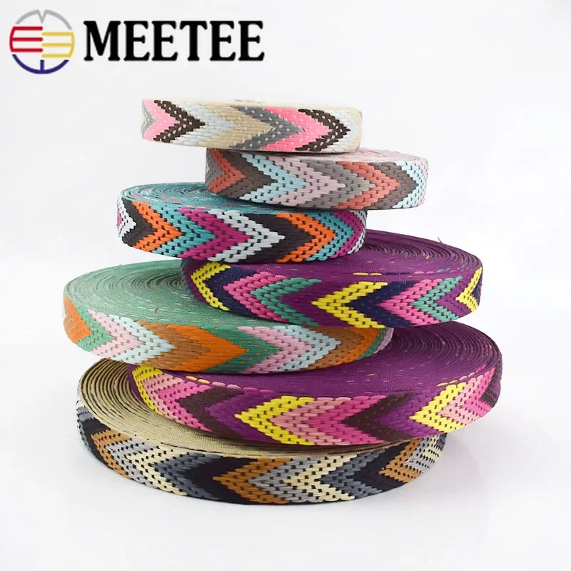 2/8Meter Meetee 22mm Polyester Jacquard Singels Rugzak Huisdier Riem Label Lint Naaien Tape Bias Binding kleding Accessoires