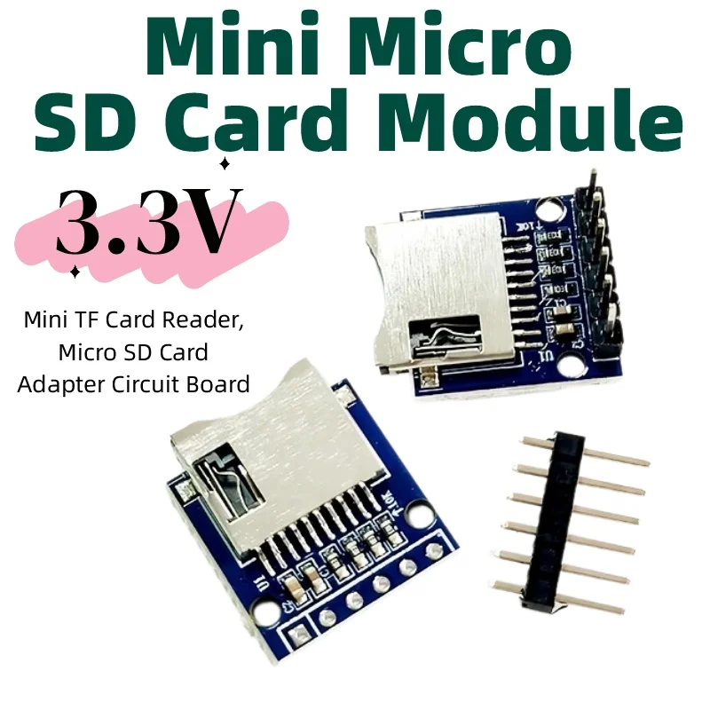 1/5/10/20PCS Mini TF Micro SD Card Reader Module, SPI 3.3V Storage Adapter For Raspberry Pi & MCU Projects