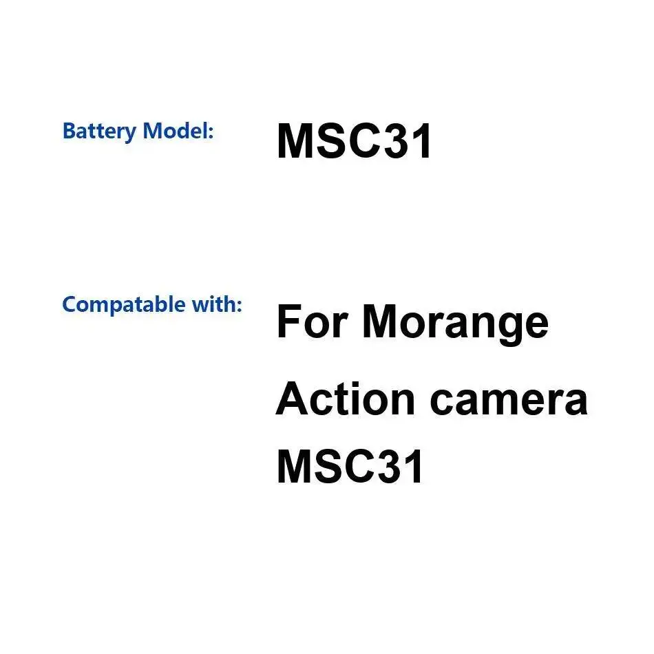 

Надежный аккумулятор премиум-класса для камеры Morange MSC31, 900 мАч, для спортивных видеокамер