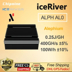 August New ICERIVER ALPH AL0 Miner 400GH/s ±5% Hashrate 100W Power Blake3 Alephium Asic Miner With PSU