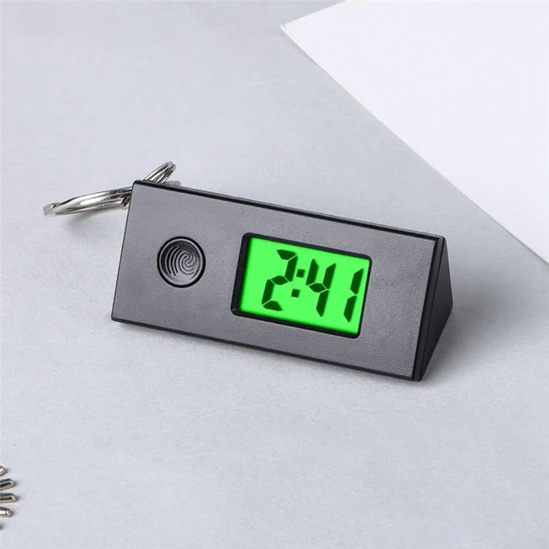 ABKQ-휴대용 키체인 디지털 시계 - 컴팩트한 5.6X2.1X2.3Cm, 방수, 야외 활동에 이상적, 읽기 쉬움