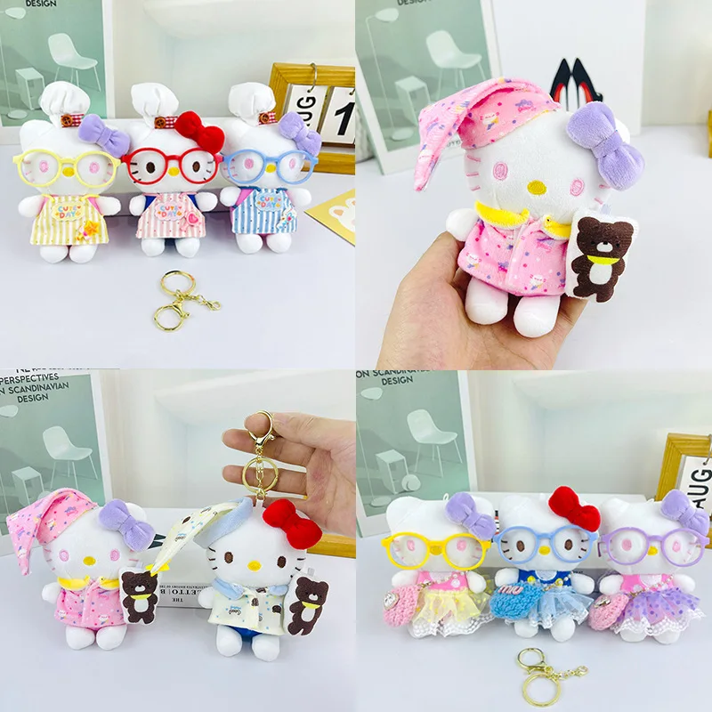 サンリオ漫画ハローキティぬいぐるみキーホルダーペンダントかわいいデイリーバックパックパーソナライズされたファッションアクセサリー友人ホリデーギフト