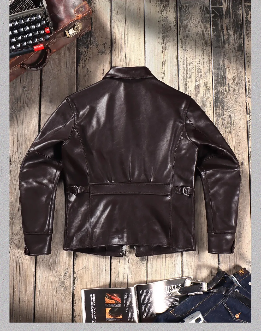 YR!Best JiaShi.Brand Asian size motor rider natural Horsehide