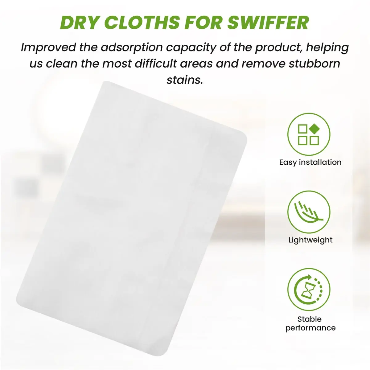 fitfit 100 Count Dry Sweeping Cloths for Swiffer Sweeper Mop,Dry Mop Refills Pads for Swiffer Dry Sweeper, for Floor Mopping