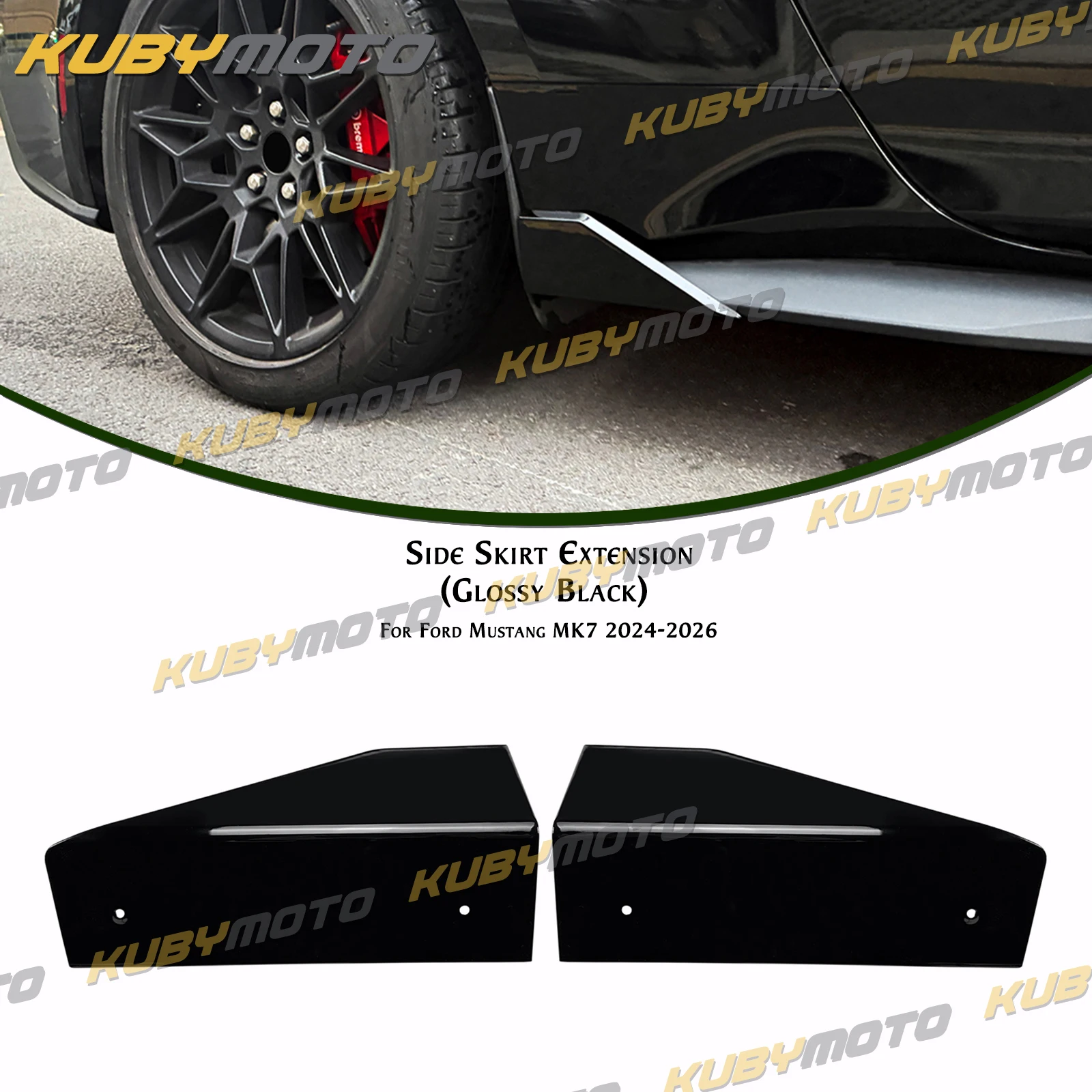 

2pcs Side Skirt Splitter Cover Lower Corner Spoiler For Ford Mustang MK7 2024-2026