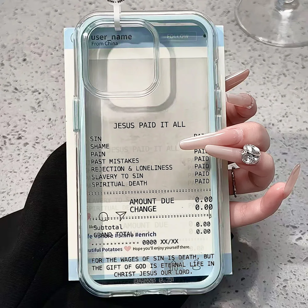 Jesus Christliche Bibel Transparente 2-in-1 Handyhüllen für iPhone 11 12 13 14 15 16 17 Pro Max Plus XR X Air Klare Stoßfeste Hülle – Detail 3